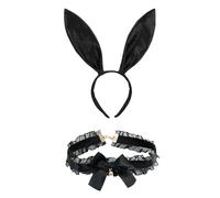 Brava Auricolare Con Coniglio Nero Da 1 Pezzo, Collare A Campana Regolabile Da 1 Pezzo, Oggetti Di Ruolo, Sexy E Alla Moda, Accessori Per Abbigliamento Da Donna.