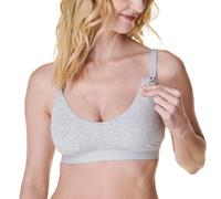 Bravado Designs Reggiseno da donna in cotone per maternità e allattamento, senza fili, copertura completa, Grigio melange, M