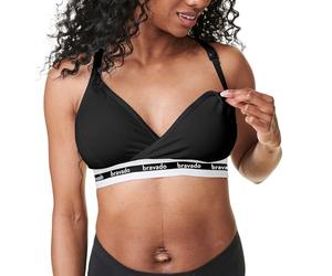 BRAVADO! DESIGNS Reggiseno de Maternidad y Allattamento sostenibile | Originale | Miscela Modale de Cotone Organico y Tencel™ | Copa B-D, Nero - Tela sostenibile, L
