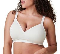 BRAVADO! DESIGNS Reggiseno premaman e allattamento senza fili con scollo a V scollato | coppa B, C, D, DD/E, DDD/F, Bianco antico., M