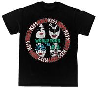 Bravado Kiss World Tour '76 Maglietta Rock Metal Glam anni '70 Nero