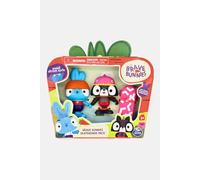 Brave Bunnies, set 2 personaggi coniglietto e amico confezione Skateboard con persnaggi di Bop e Raccoon e accessorio Skateboard, giocattoli per bambini e bambine dai 3 anni in su