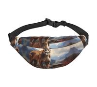 Brave Cougar - Marsupio a tracolla per ragazzi, grande, alla moda, per sport, corsa, ciclismo, viaggi, pesca, nero, taglia unica