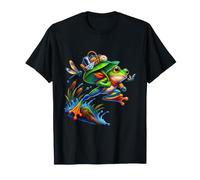 Brave Green Frog Portare Un Lily Pad Picnic Maglietta