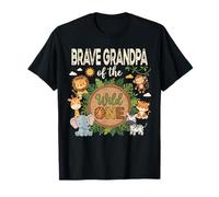 Brave Nonno of The Wild One Safari Primo Compleanno Maglietta