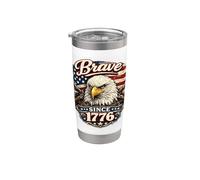 Brave Since 1776 Patriotic Eagle USA 4 luglio Vintage 1776 Arte Bicchiere termico in acciaio inox doppia parete
