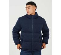 Brave Soul - Cappotto imbottito blu navy in maglia XL