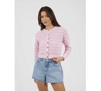 Brave Soul - Cardigan girocollo rosa con dettaglio cuciture 36