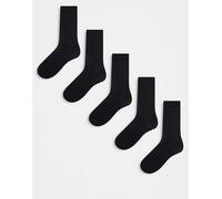 Brave Soul - Confezione da 5 paia di calzini neri-Nero One Size