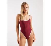Brave Soul - Costume da bagno rosso lampone con scollo rotondo sul retro L
