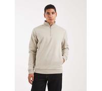 Brave Soul - Felpa color pietra con zip corta e collo a imbuto-Neutro S