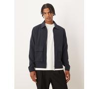 Brave Soul - Giacca harrington blu navy con tasche applicate M