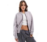 Brave Soul - Giacca sportiva a maniche lunghe color malva con zip sul davanti-Neutro XL