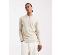 Brave Soul - Maglione color panna a coste con zip corta-Bianco XL