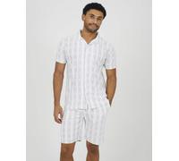 Brave Soul - Pantaloncini bianchi a righe con grafica-Bianco XL