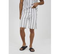 Brave Soul - Pantaloncini bianchi a righe ondulate con coulisse-Bianco L