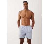 Brave Soul - Pantaloncini da bagno in seersucker a righe blu e bianche W36-38