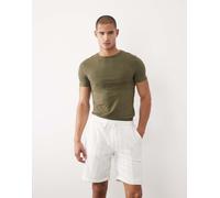 Brave Soul - Pantaloncini testurizzati bianchi a righe-Bianco W32-34