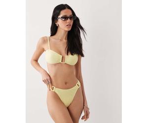 Brave Soul - Slip bikini giallo limone con dettaglio squadrato XL