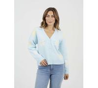 Brave Soul - Soft - Cardigan in maglia jacquard blu a fiori 44