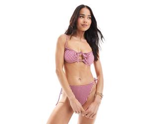 Brave Soul - Top bikini con ferretto rosso a quadretti M