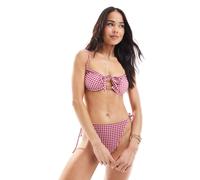 Brave Soul - Top bikini con ferretto rosso a quadretti XL
