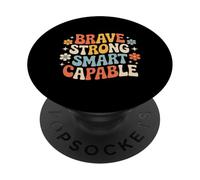 Brave Strong Smart Capable Personalità potenziata - PopSockets PopGrip Adesivo