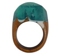 Brave Wings Anello in resina intagliato a mano, con due montagne di ghiacciaio, lunghezza 3,5 cm, 5576