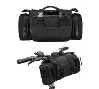 BraveHawk OUTDOORS Bike Handlebar Bag, 900D Nylon Oxford Multi-purpose Waist Bag Water Resistant Bicycle Cycling Pack (Black)