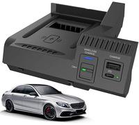 Braveking1 2021 Nuova Caricatore Wireless Auto per Mercedes-Benz C-Class GLC AMG 2015-2021 Pannello Accessori Console Centrale 15W Qi Rapida Ricarica Telefono Padcon USB e PD 18W per iPhone Samsung