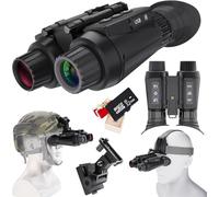 Braveking1 Binocolo da Testa per Visione Notturna con Effetto Visione 3D Zoom Digitale 8X Digitale Infrarossi Regolazione Completamente Indipendente Visore Notturno, Vivavoce NGV per Casco per Adulti