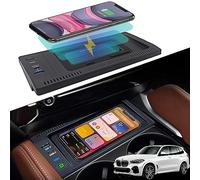 Braveking1 Caricatore Wireless Auto per BMW X5 (F15) 2014-2018 BMW X6 (F16) 2015-2019, Rapida Ricarica Telefono Console Centrale Organizer per BMW X5/X6 Console Centrale Accessori per iPhone Galaxy