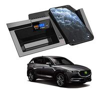 Braveking1 Caricatore Wireless Auto per Mazda CX5 2017 2018 2019 2020 Pannello Accessori Console Centrale 15W Rapida Ricarica Telefono Pad con Porta USB QC3.0 e Porta PD 18W per iPhone Samsung Huawei