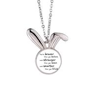 Braver Stronger Smarter - Collana con ciondolo a forma di coniglietto, idea regalo