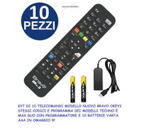 BRAVO TELECOMANDO UNIVERSALE NEW OKEY3 10 PEZZI CON 1 PROGRAMMATORE INCLUSO