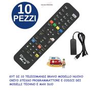BRAVO TELECOMANDO UNIVERSALE NEW OKEY3 10 PEZZI PROGRAMMATORE GRATIS