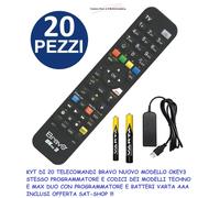BRAVO TELECOMANDO UNIVERSALE OKEY3 20 PEZZI CON 1 PROGRAMMATORE INCLUSO E AAA