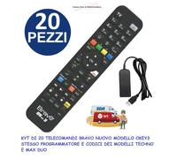 BRAVO TELECOMANDO UNIVERSALE OKEY3 20 PEZZI PROGRAMMATORE OMAGGIO