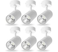 Bravsekai 6 confezioni di faretti da soffitto extra-luminosi da 25 W regolabili a 90 gradi, proiettore da soffitto antiriflesso, faretto da soffitto a LED da incasso (bianco 3000 K 25 W ad alta