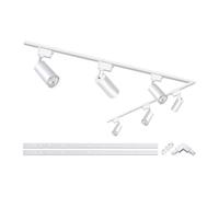 Bravsekai Kit bianco di Luci a Binario Teste, 6 Luci Binario Estensibile, Binario Tipo H 2x1m, 20 W 3000 K Bianco Caldo, Faretti a Soffitto