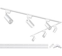 Bravsekai Kit bianco di Teste per Illuminazione a Binario, 6 Luci a Binario Estese, Binari Tipo H 2x1m, 20W, 4000K Bianco Naturale, Apparecchio per Faretti a Soffitto