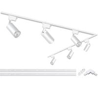 Bravsekai Kit di 6 faretti a LED a forma di H, con binari aggiuntivi da 2 m, 20 W, 6000 K, luce bianca fredda, per interni