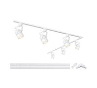 Bravsekai Lampada Faretti Led Soffitto, Gu10 binario Faretti Led da Soffitto Orientabili,Moderna Lampada Soffitto Led 6 Luce, Kit Di Illuminazione a Binario 6000K,Plafoniera Led Parete Barra Cucina