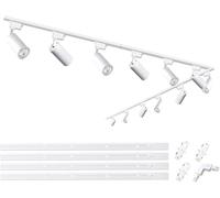 Bravsekai Plafoniera a LED per soggiorno, set di componenti per interni, 20 W, 4000 K, illuminazione a soffitto girevole con guide extra da 6,5 m