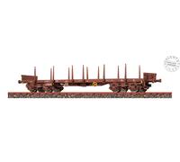 Brawa 47121 carro merci pianale FS tipo Rgmms con stanti di Epoca V