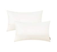 BRAWARM, federe per cuscini in finta pelle, confezione da 2, 30,5 cm x 50,8 cm, per cuscino lombare, in tinta unita, per divano, letto, giardino, decorazione per la casa, crema