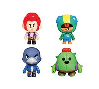 Brawl Stars Action Figure Confezione da 4 | Spike, Colt, Leon & Crow Giocattoli da collezione alti 11,4 cm | Mini giocattoli giocabili - Figure articolate