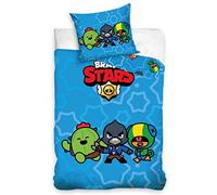 BRAWL STARS Biancheria da letto 135 x 200 cm + 80 x 80 personaggi gamer · 100% cotone · Biancheria da letto per bambini adolescenti..