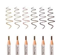 BRAWNA 6 matite rimovibili Brow Pro con 1 temperamatite - Penna impermeabile per la mappatura del sopracciglio - Forniture per microblading - Marrone