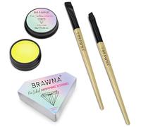 BRAWNA Kit di mappatura Pro PMU per sopracciglia e labbra, 1 pasta di mappatura Countour Yellow, 1 filo di mappatura Yellow, 1 pennello per sopracciglia angolato